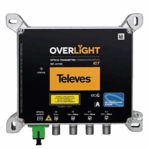 Transmisor óptico Overlight CWDM, Uso interior, 2SAT+TDT (ICT-2), 1550nm, Po 9dBm