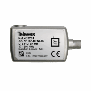 Filtros LTE/5G MR (Medium Rejection), con paso de DC 47...694MHz (C.48), Conector ''F''