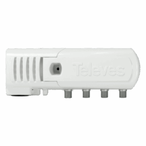 Amplificador de vivienda ''F'', con ecualización 3 salidas (2+TV): VHF/UHF + C. Retorno pasivo, DOCSIS 3.0
